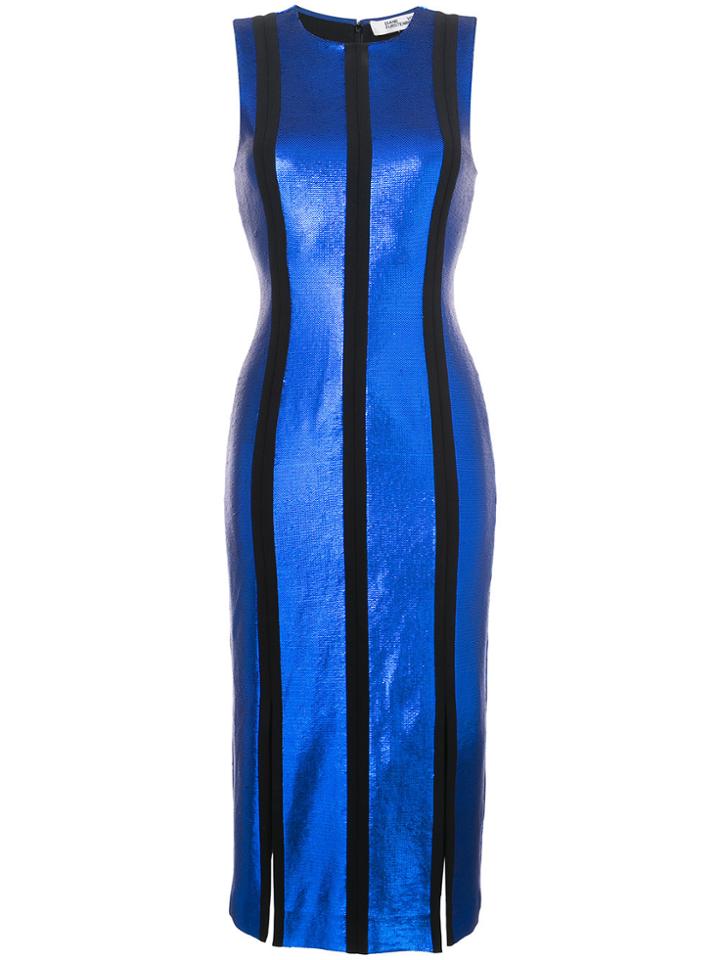 Dvf Diane Von Furstenberg Sleeveless Tailored Paneled Dress - Blue
