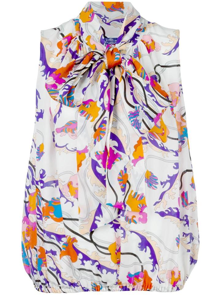 Emilio Pucci Floral Print Blouse - White