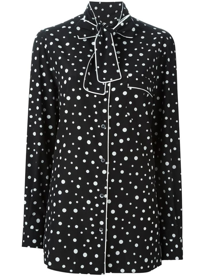 Dolce & Gabbana Polka Dot Print Pyjama Shirt - Black