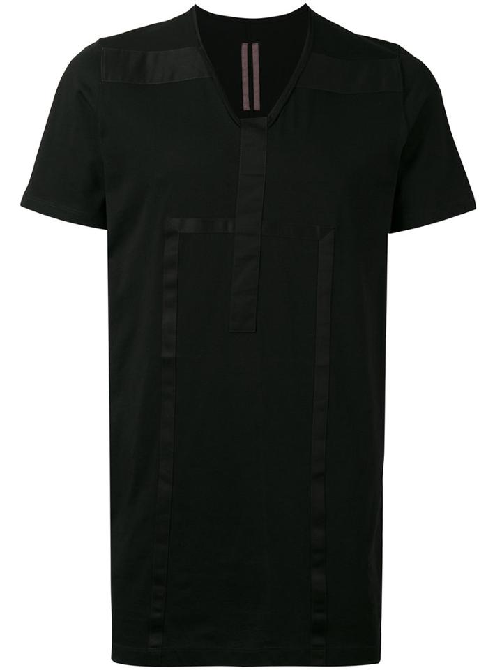 Rick Owens Drkshdw - V-neck Panel T-shirt - Men - Cotton - S, Black, Cotton