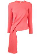 Edeline Lee - Draped Blouse - Women - Polyester/spandex/elastane - 8, Pink/purple, Polyester/spandex/elastane