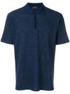 Roberto Collina Half Zip Polo Shirt - Blue