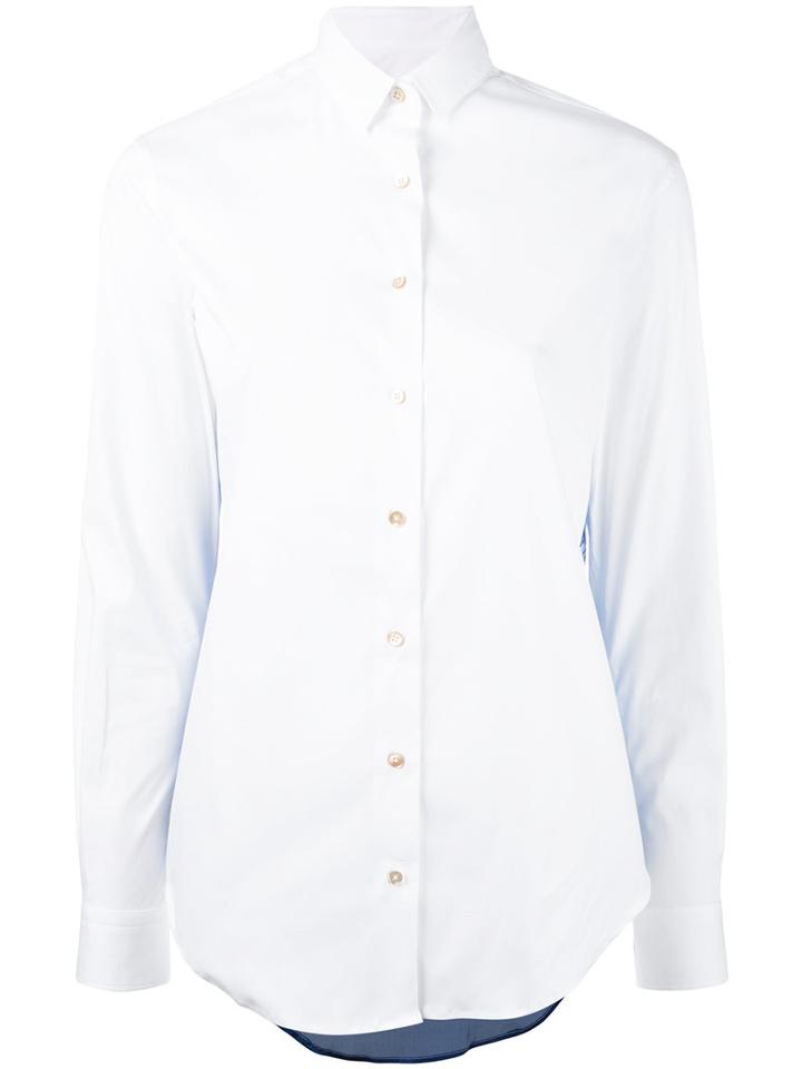 Xacus - Back Print Shirt - Women - Silk/cotton/polyamide/spandex/elastane - 40, White, Silk/cotton/polyamide/spandex/elastane