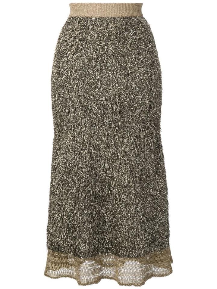 Sonia Rykiel High Waisted Skirt - Gold