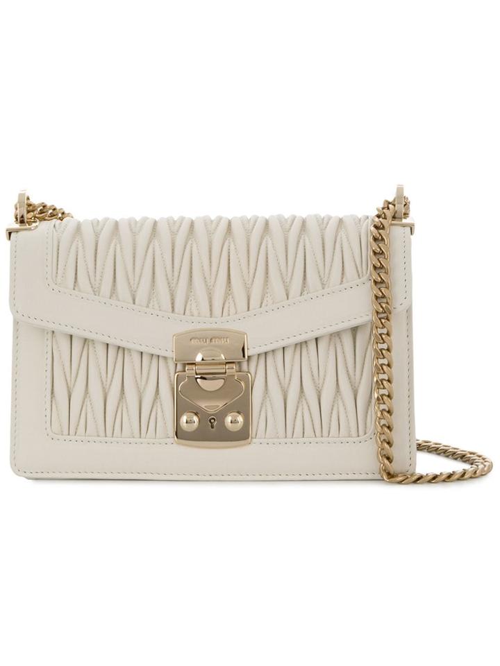 Miu Miu Matelassé Crossbody Bag - White