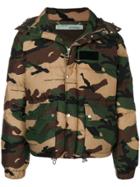 Off-white Camouflage Padded Jacket - Green