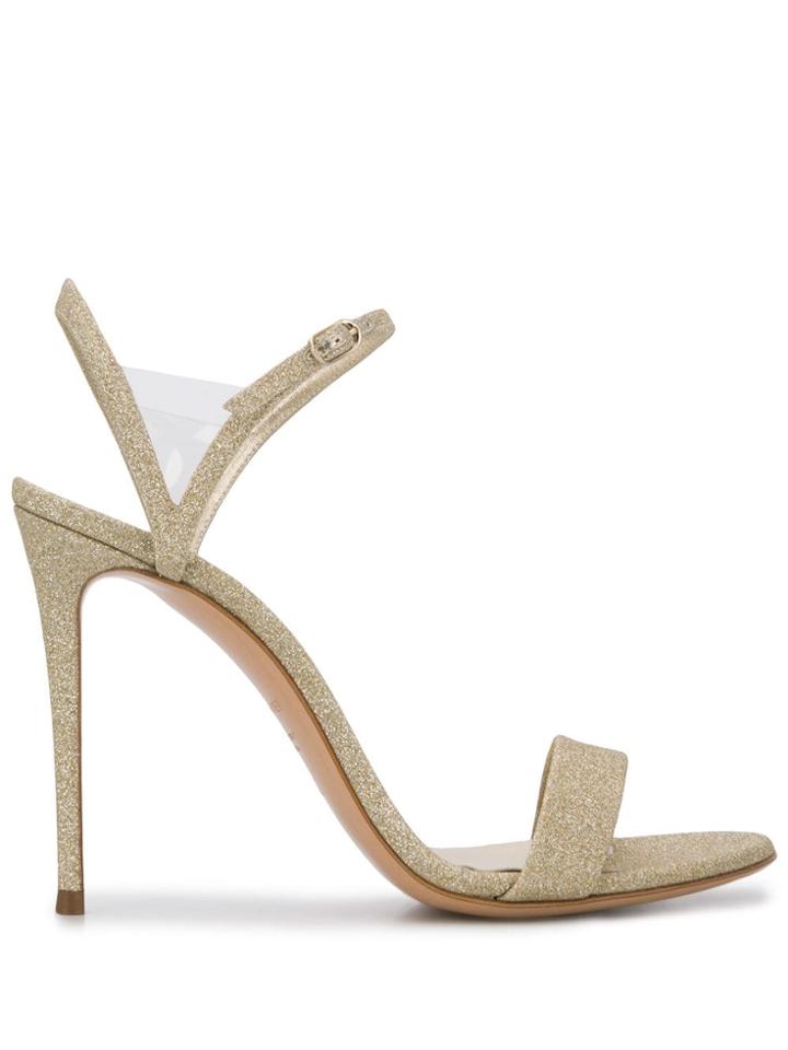 Casadei Glittered 110mm Sandals - Gold