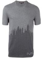 Michael Kors Skyline Print T-shirt, Men's, Size: Large, Grey, Cotton
