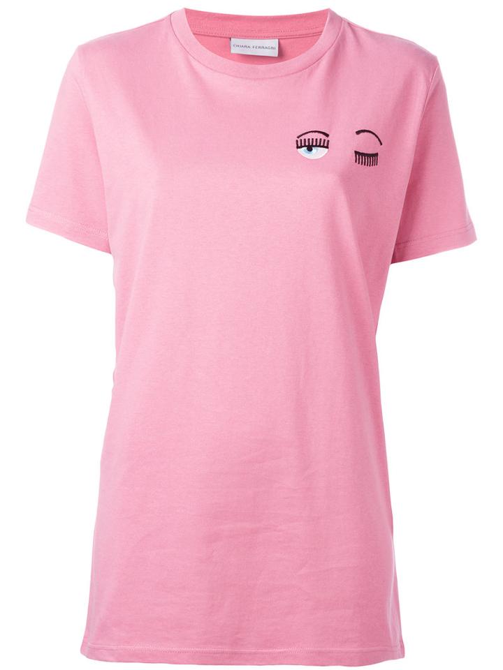 Chiara Ferragni Flirting Long T-shirt, Women's, Size: Small, Pink/purple, Cotton