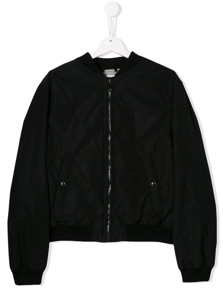 Burberry Kids Teen Logo Bomber Jacket - Black