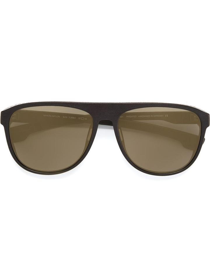 Mykita Round Frame Sunglasses, Adult Unisex, Black, Acetate