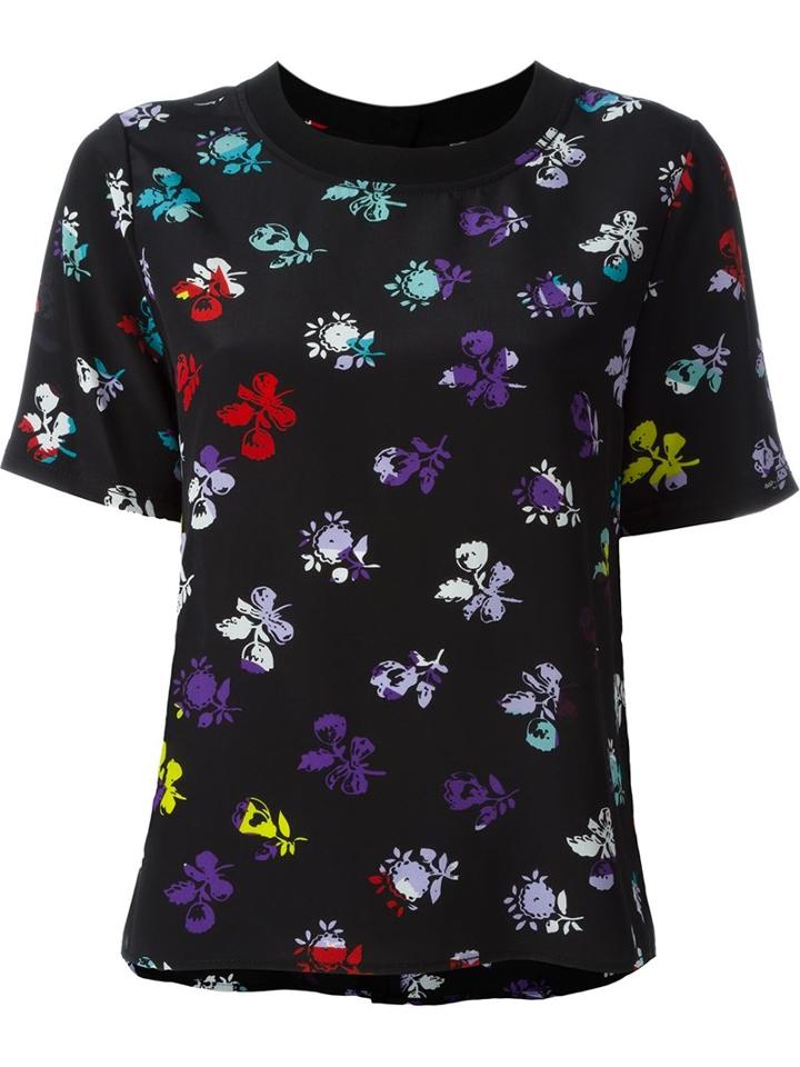 Diane Von Furstenberg Dayle T-shirt, Women's, Size: L, Black, Silk