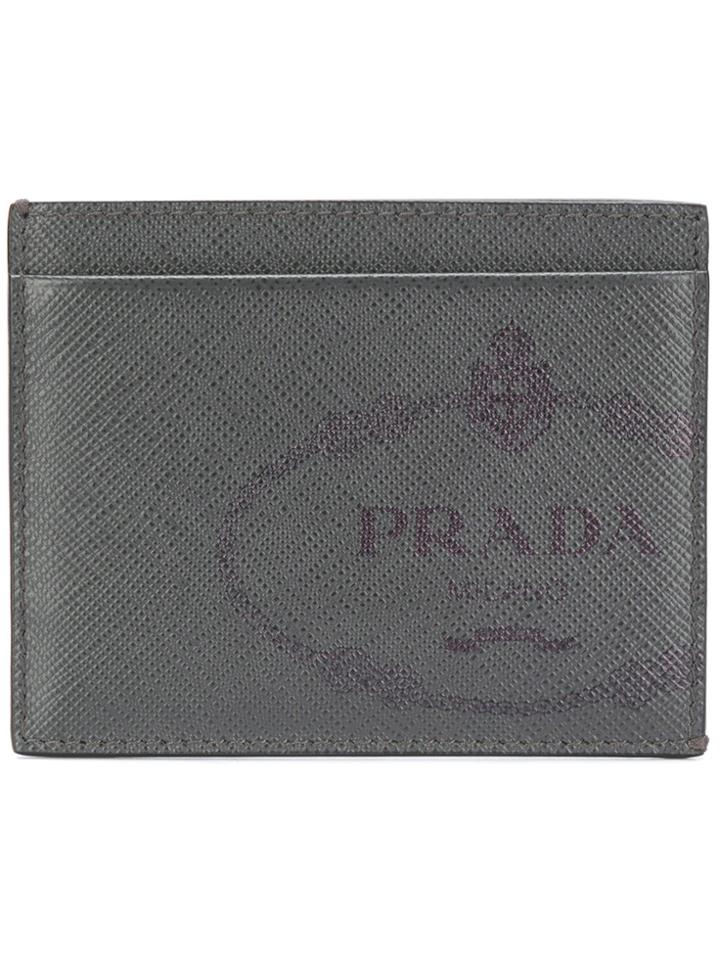 Prada Savoia Credit Card Holder - Grey