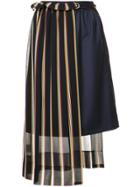 Guild Prime Striped Asymmetric Midi Skirt - Blue