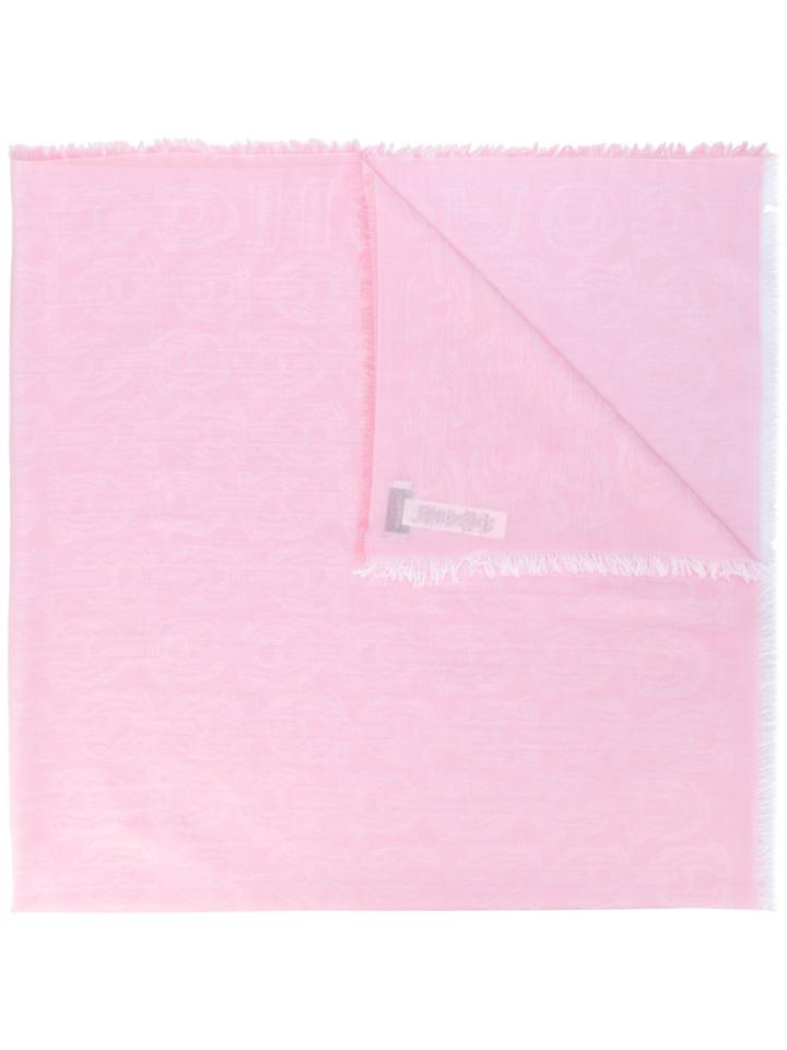 Coach Signature Chain Link Monogram Scarf - Pink & Purple