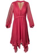 Chloé - Ruffle-hem Dress - Women - Silk - 34, Red, Silk