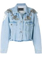 Marco Bologna Distressed Embellished Jacket - Blue