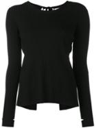 Helmut Lang - Thumb Holes Knitted Blouse - Women - Polyester/viscose - Xs, Black, Polyester/viscose