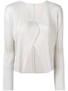 Pleats Please By Issey Miyake Cropped Cardigan - Neutrals