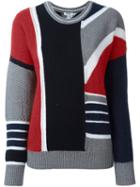 Kenzo Colour Block Jumper, Women's, Size: Xs, Grey, Polyamide/polypropylene/wool/alpaca