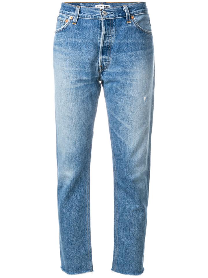 Re/done Re/done X Levi's Relaxed Cropped Jeans - Blue