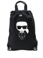 Karl Lagerfeld K/ikonic Flat Backpack - Black