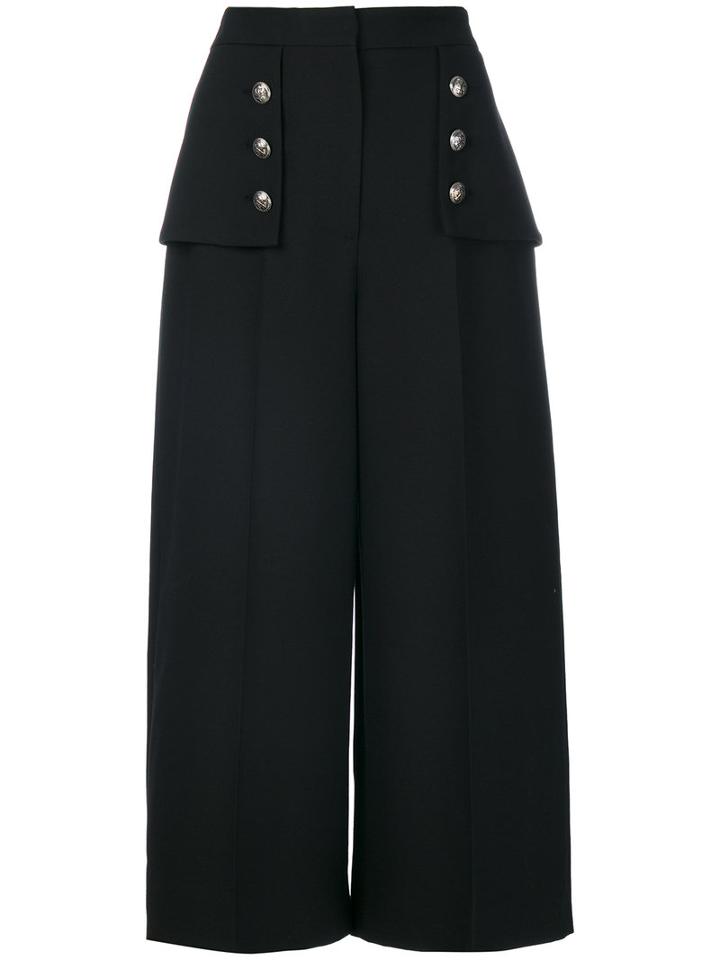 Alexander Mcqueen - High-waisted Cropped Trousers - Women - Silk/polyamide/wool - 42, Black, Silk/polyamide/wool