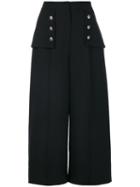 Alexander Mcqueen - High-waisted Cropped Trousers - Women - Silk/polyamide/wool - 42, Black, Silk/polyamide/wool