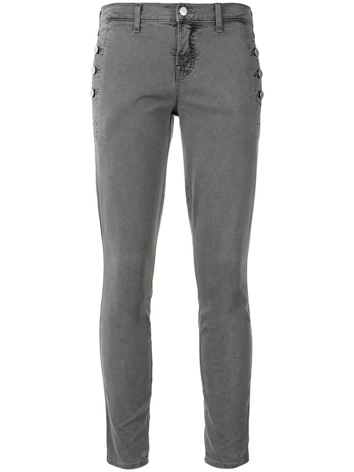 J Brand Zion Cropped Trousers, Women's, Size: 31, Grey, Cotton/spandex/elastane
