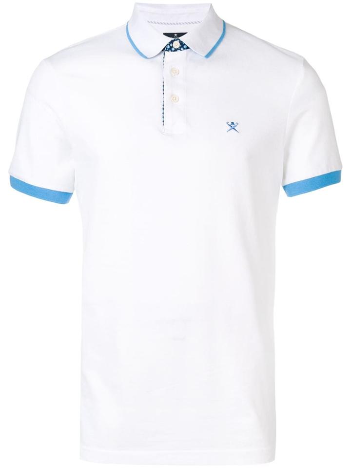 Hackett Logo Embroidered Polo Shirt - White