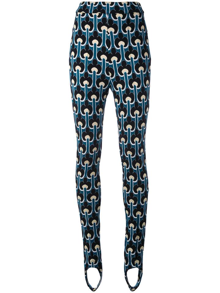 Marni - Embroidered Leggings - Women - Cotton/polyamide/viscose - 42, Blue, Cotton/polyamide/viscose