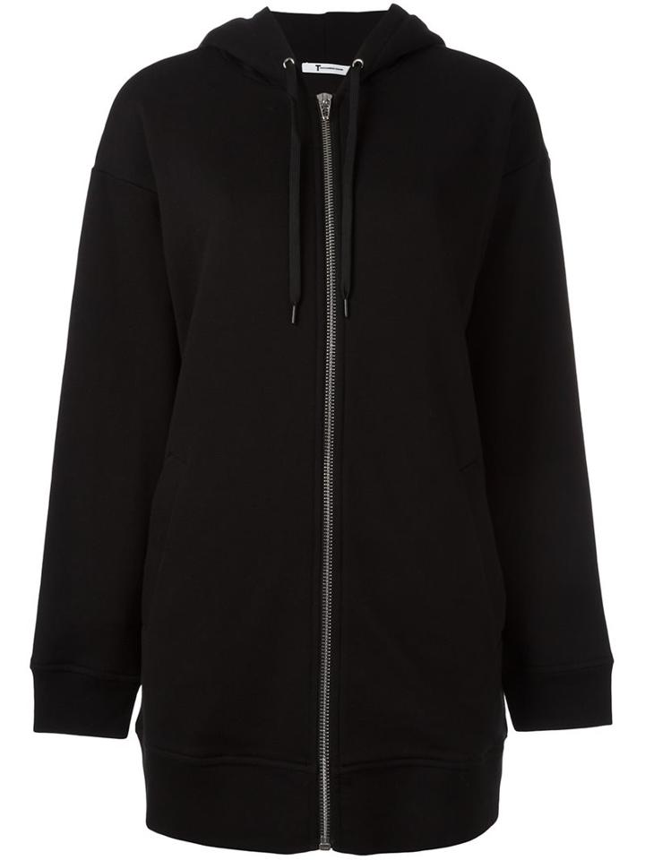 T By Alexander Wang Oversized Hoodie, Women's, Size: Small, Black, Cotton/polyester/modal