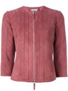 Desa 1972 Panelled Jacket, Women's, Size: 40, Pink/purple, Suede/polyester/spandex/elastane