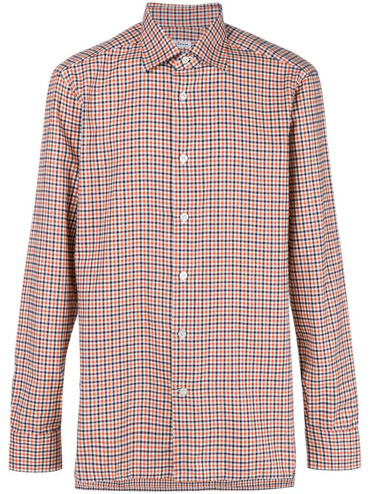 Kiton Checked Button Shirt - Yellow & Orange