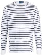 Polo Ralph Lauren Striped Round Neck Sweater - White