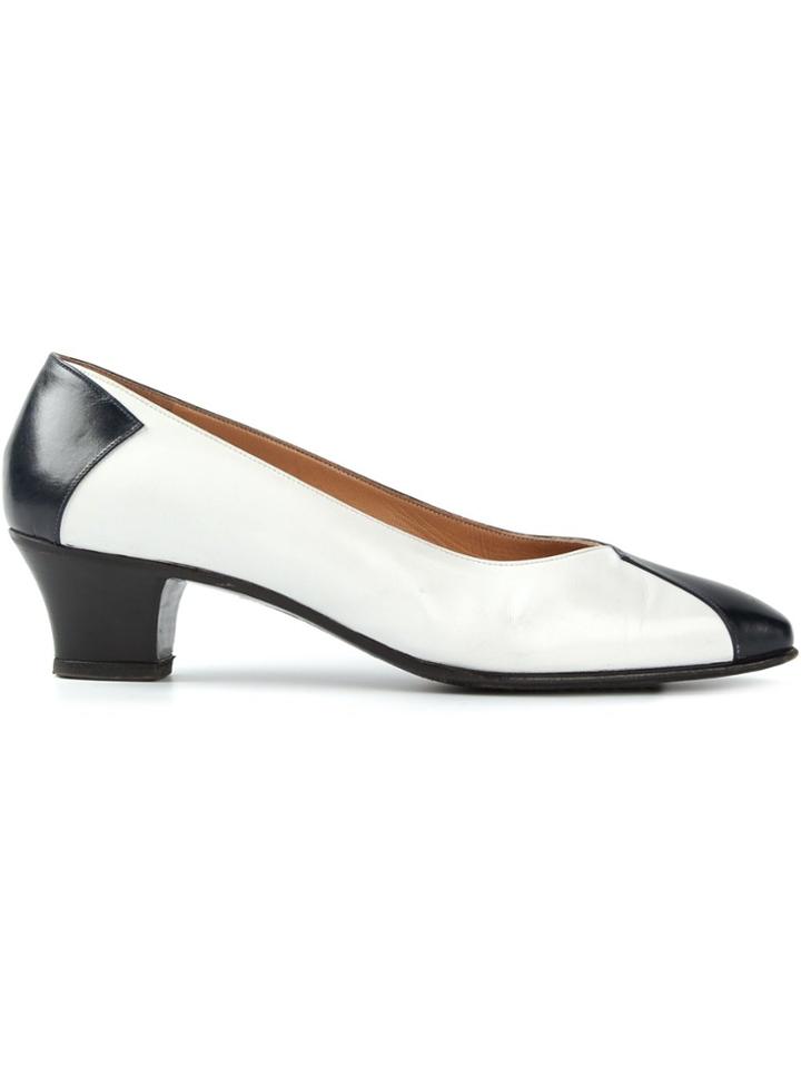 Céline Vintage Low Block Heeled Pumps - Blue