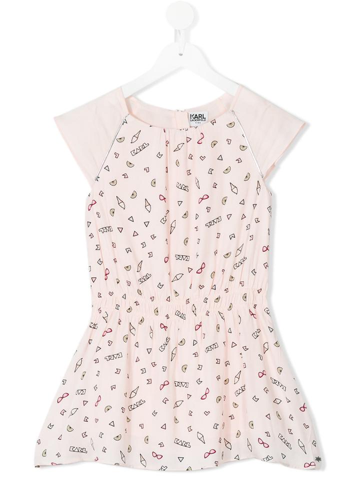 Karl Lagerfeld Kids - Print Dress - Kids - Viscose - 6 Yrs, Pink/purple