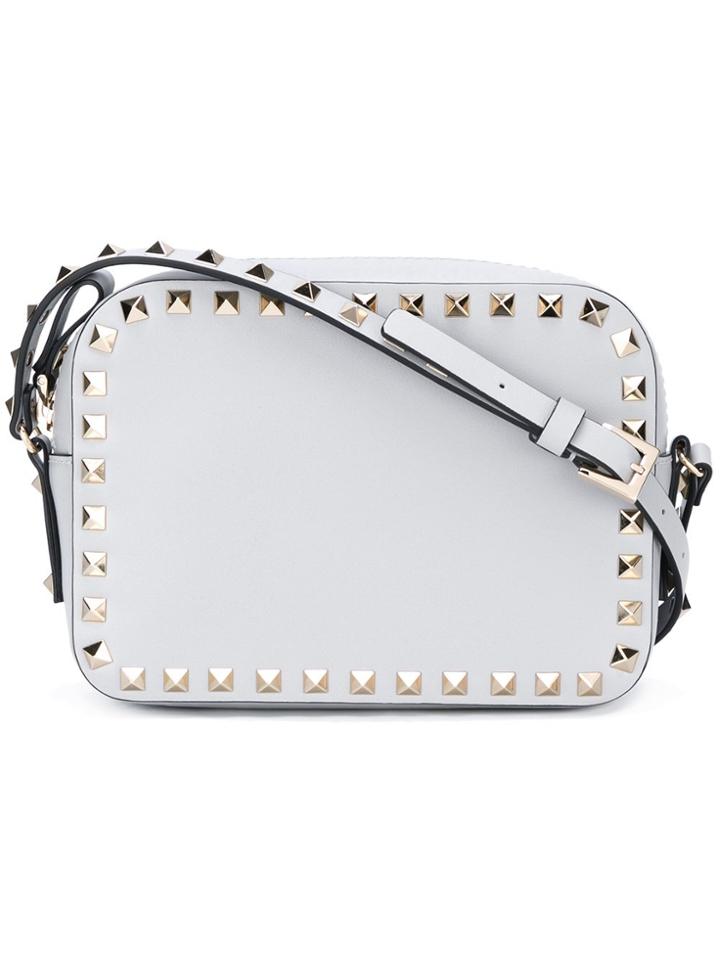 Valentino Valentino Garavani 'rockstud' Crossbody Bag - Grey
