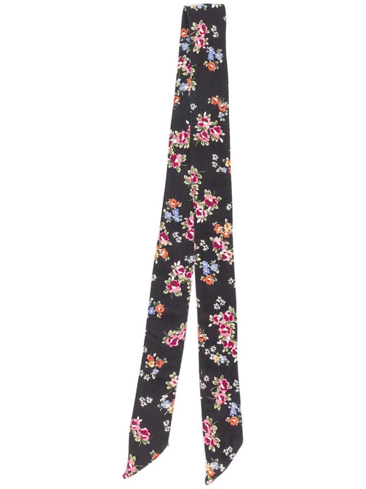 Andamane Floral Pattern Scarf - Black