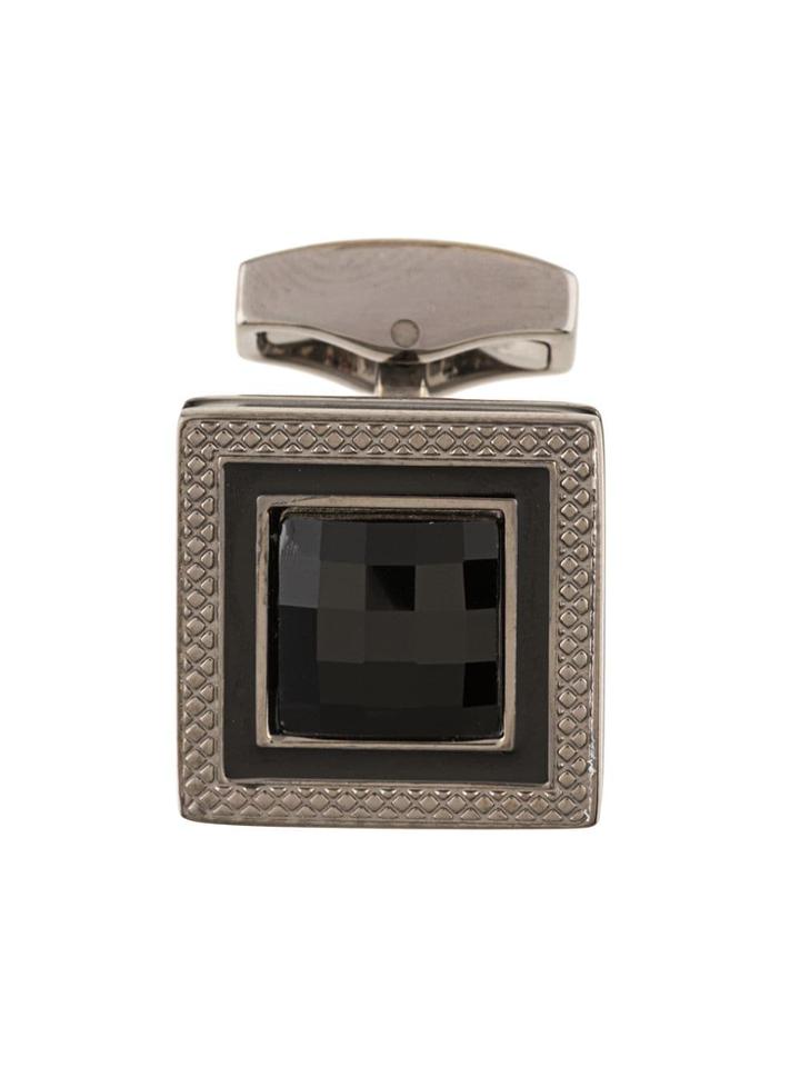 Tateossian Faux Gemstone Embellishment Cufflinks - Black