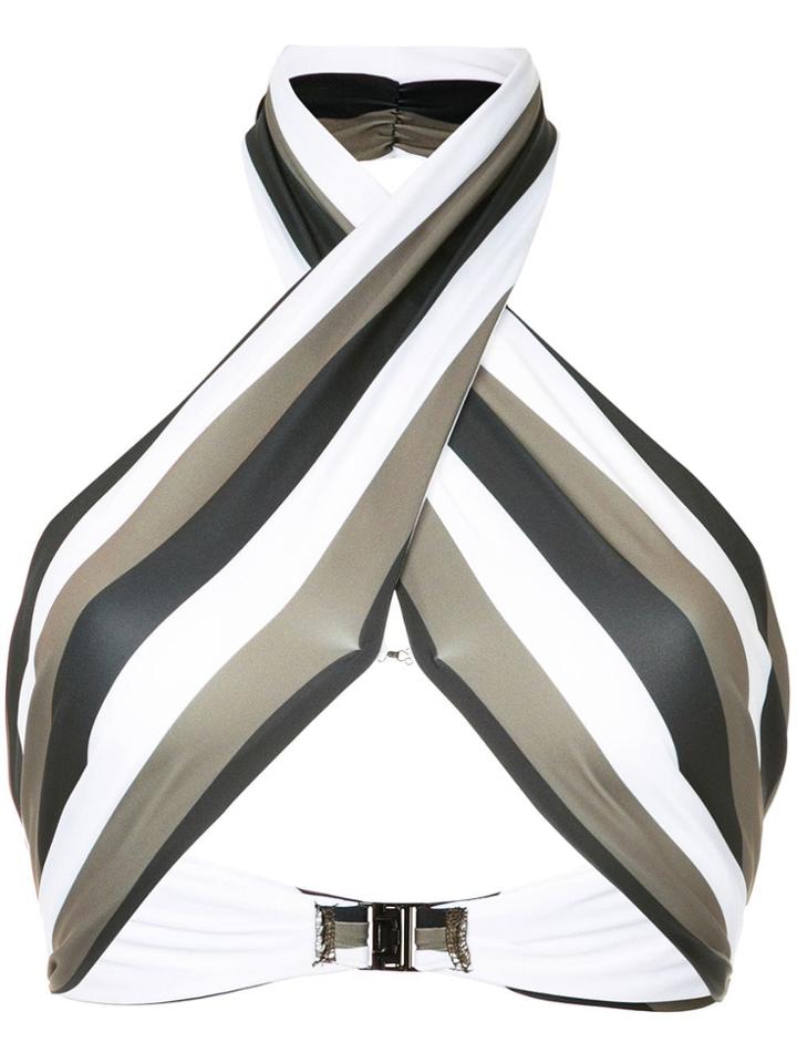 Fella Striped Diagonal Bikini Top - Multicolour