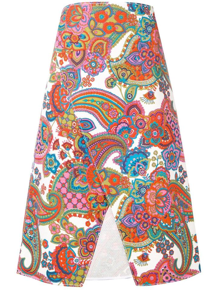 Ports 1961 Printed A-line Skirt - White