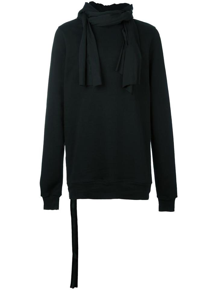 Unravel Attached Scarf Sweatshirt, Men's, Size: Large, Black, Cotton