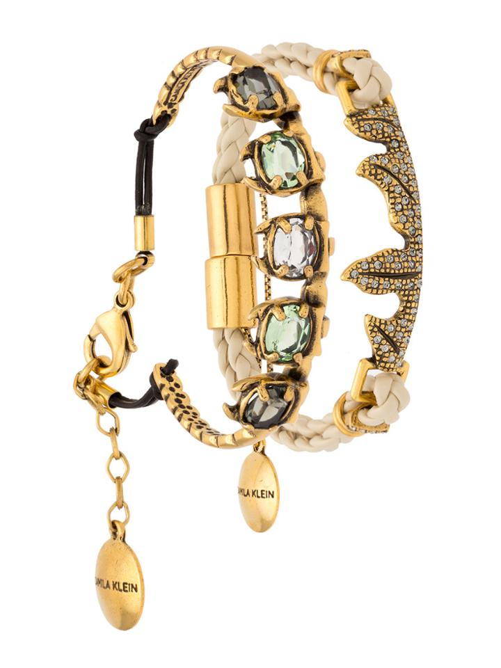 Camila Klein Leather Trim 2-bracelet Set - Metallic