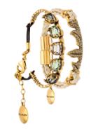 Camila Klein Leather Trim 2-bracelet Set - Metallic