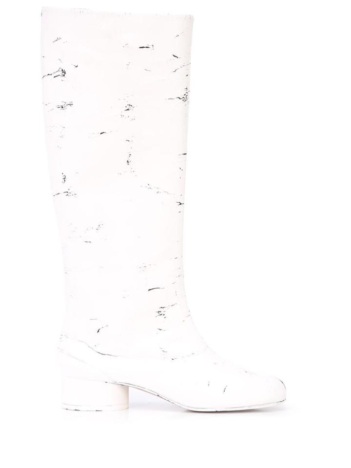 Maison Margiela Distressed Style Boots - White