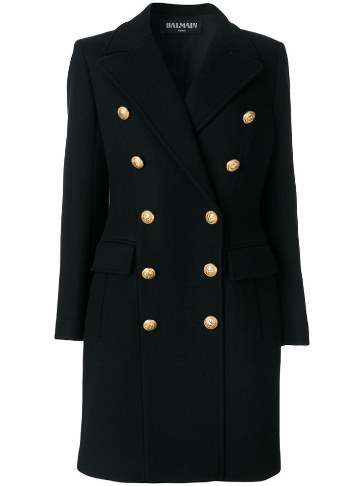 Balmain Double-breasted Blazer Coat - Black