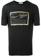 Pierre Balmain Logo Print T-shirt, Men's, Size: 48, Black, Viscose/polyester/spandex/elastane