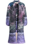 Baum Und Pferdgarten Wonderland Print Quilted Coat - Purple