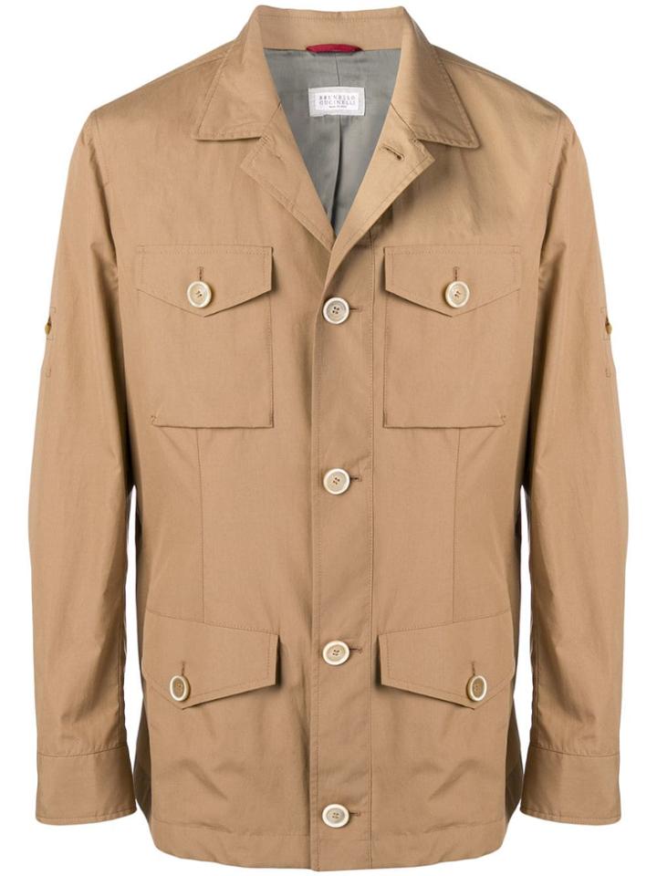 Brunello Cucinelli Buttoned Safari Jacket - Neutrals